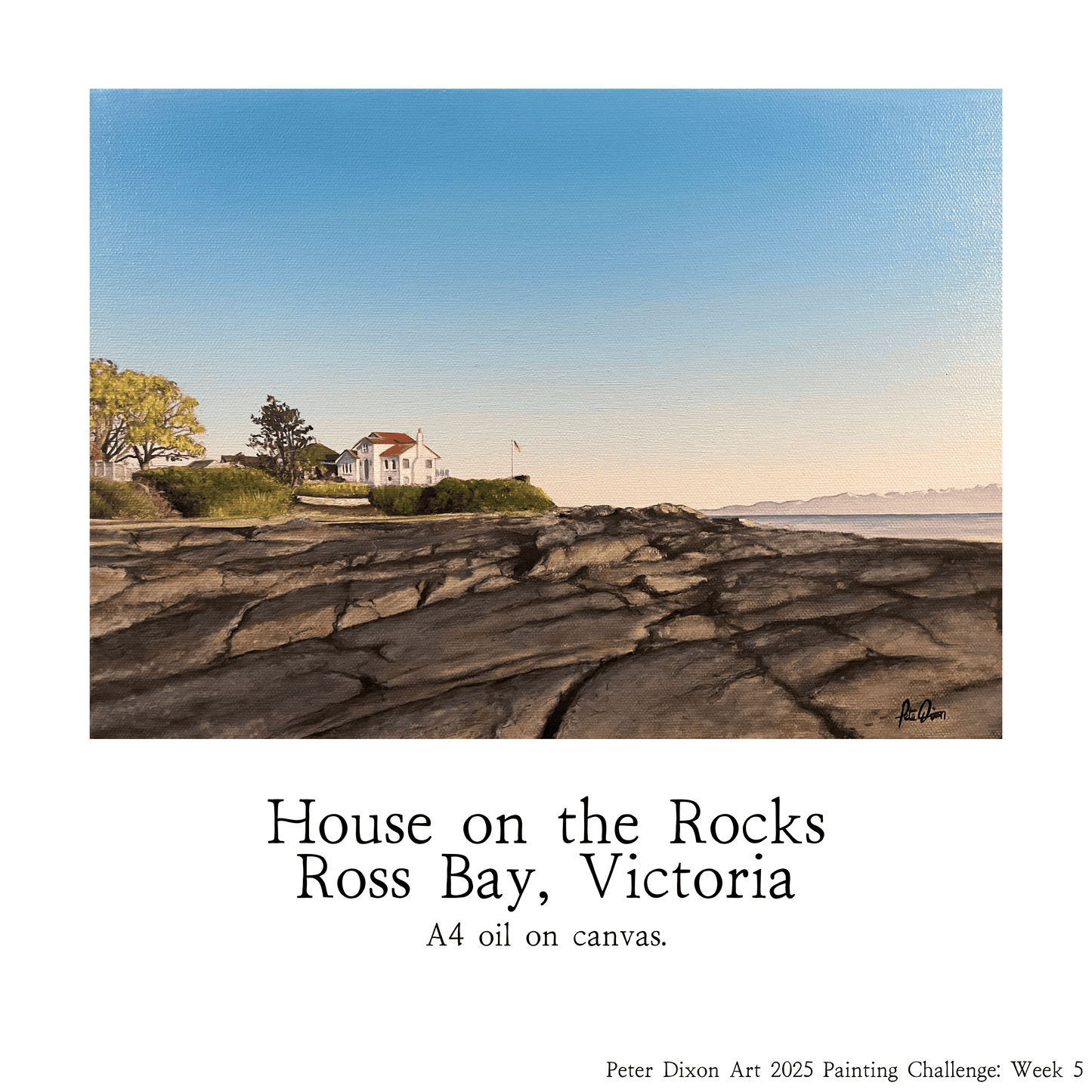 House on the Rocks, Ross Bay, Victoria - Original Painting