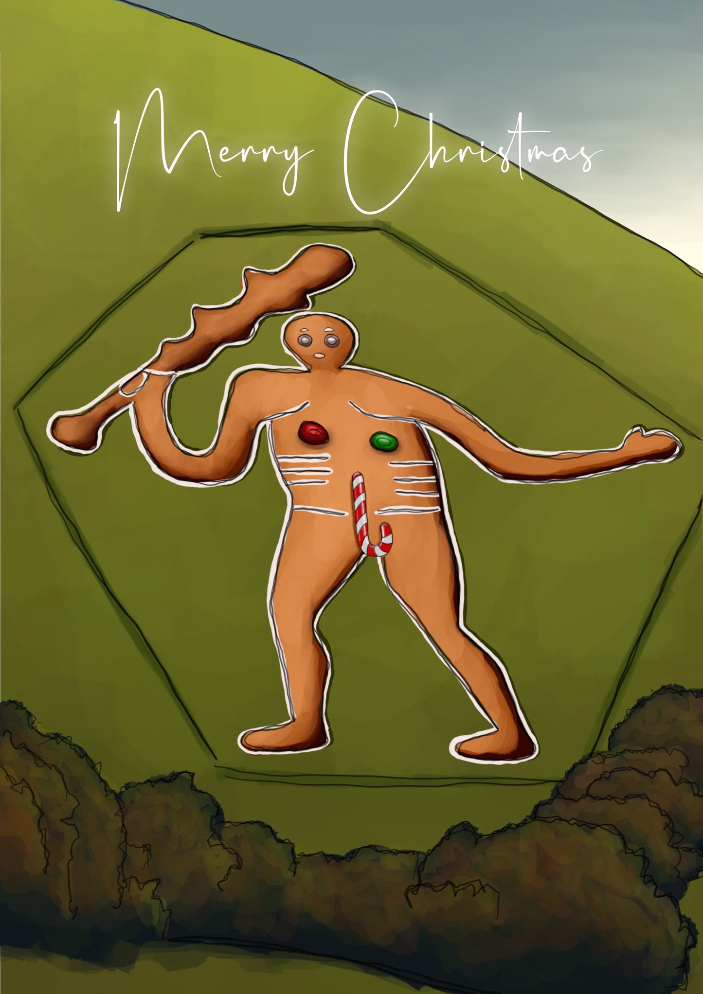 Cern Abbas Giant Christmas Card