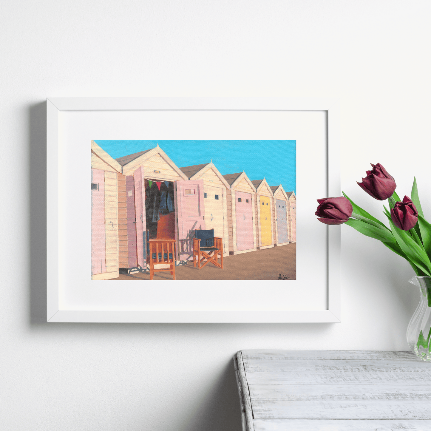 Lyme Regis Beach Huts - A5 Art Print