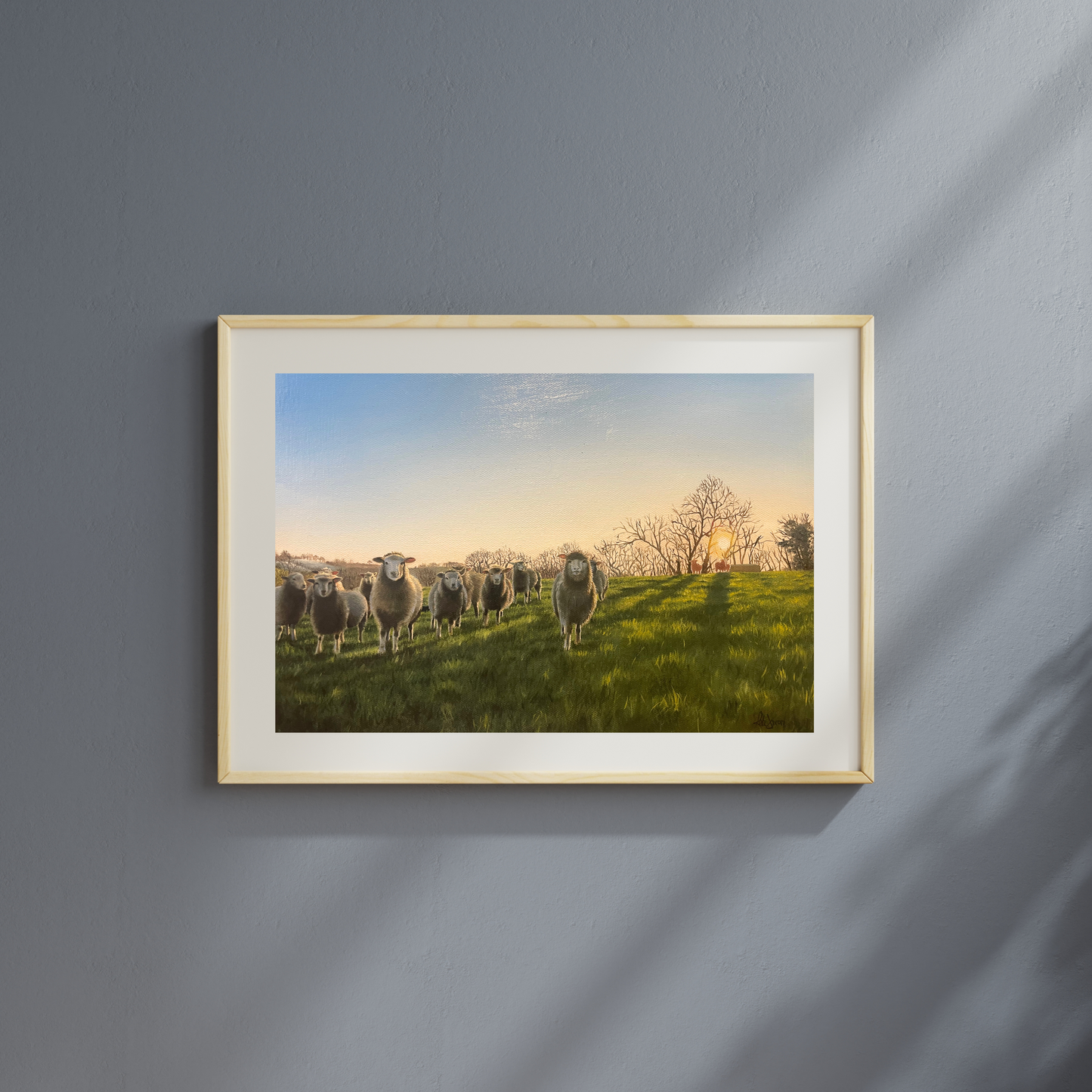 Sheep at Sunrise - Limited Edition A4 Art Print