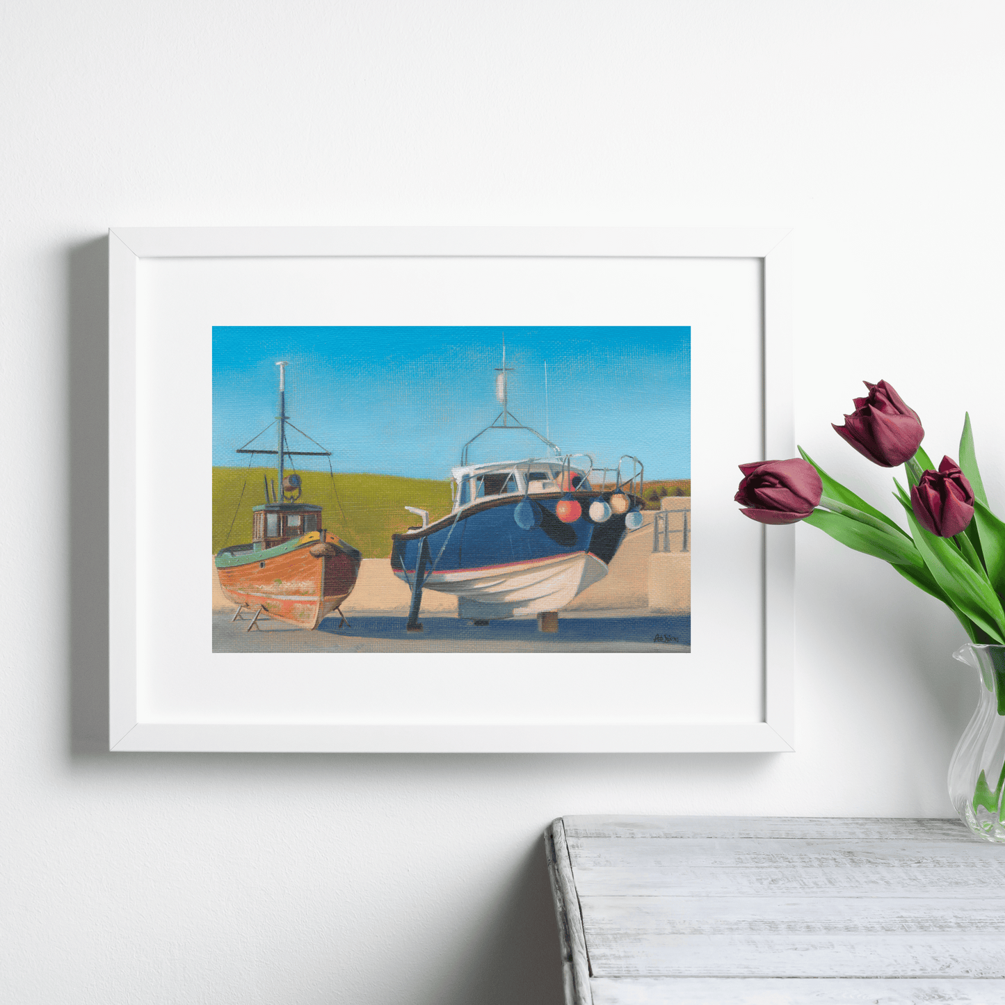 West Bay Fishing Boats - A5 Art Print