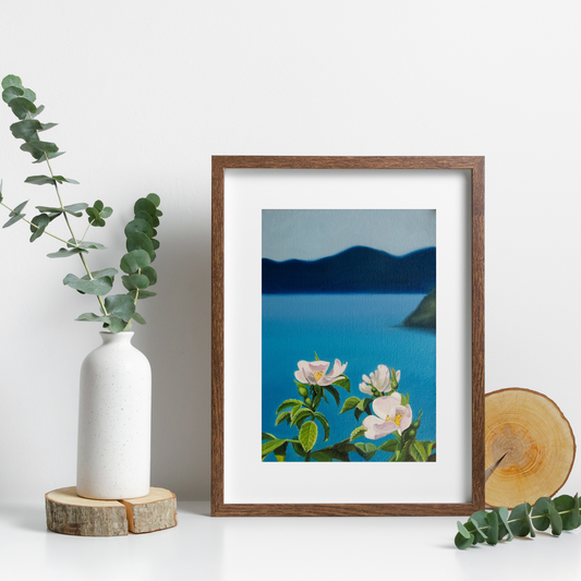 Cinque Terre Wild Roses - A5 Art Print