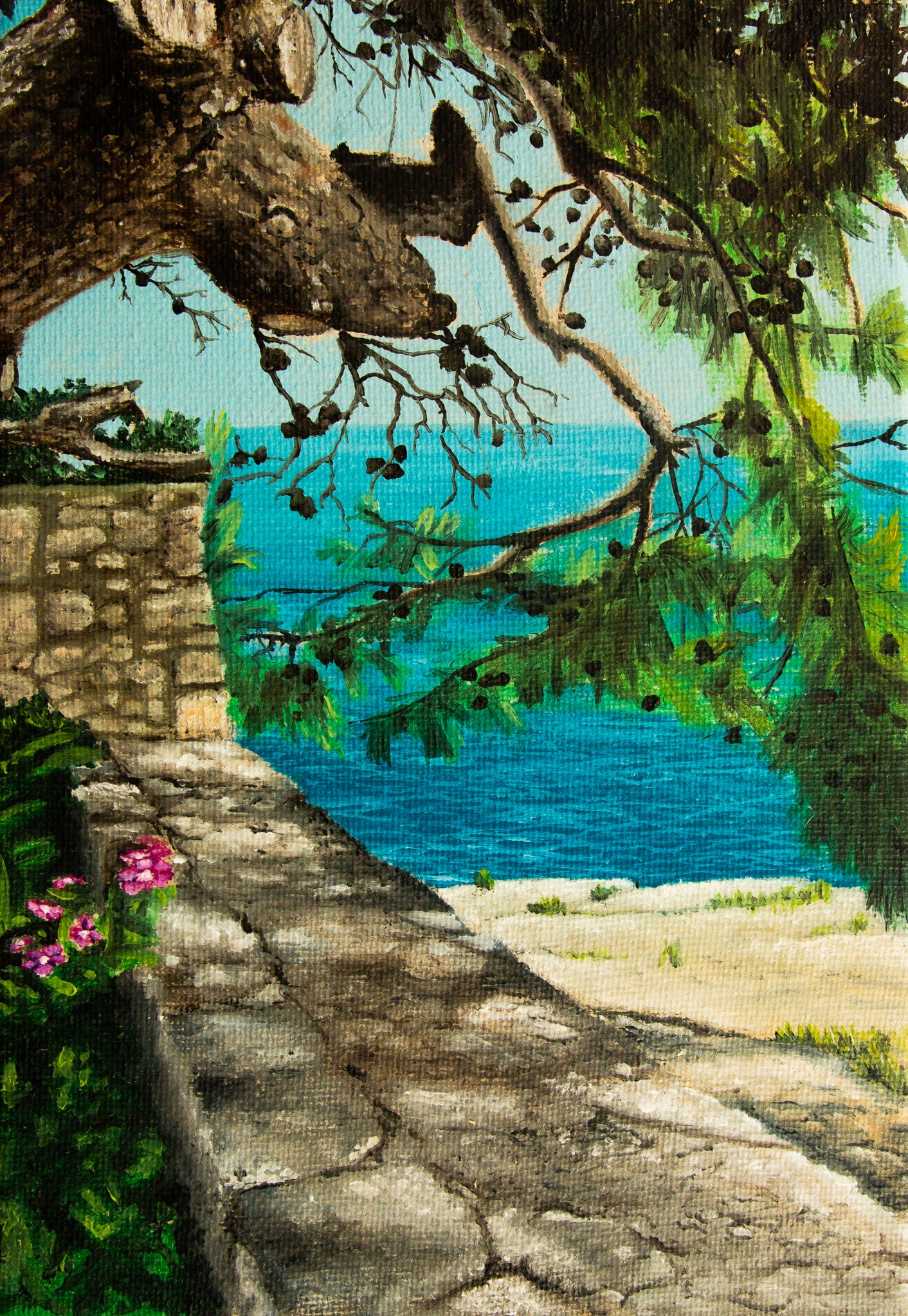 Original Painting: Cliff Garden in Peniscola